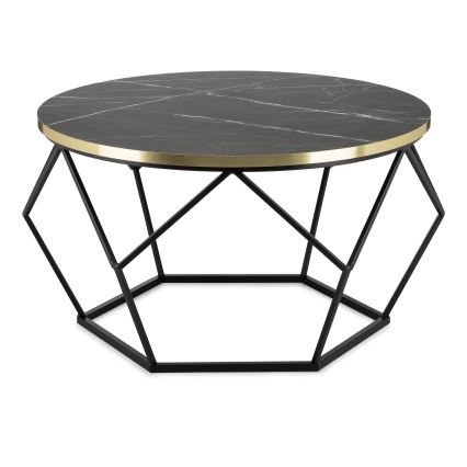 Sofabord DIAMOND 40x70 cm sort/guldfarvet