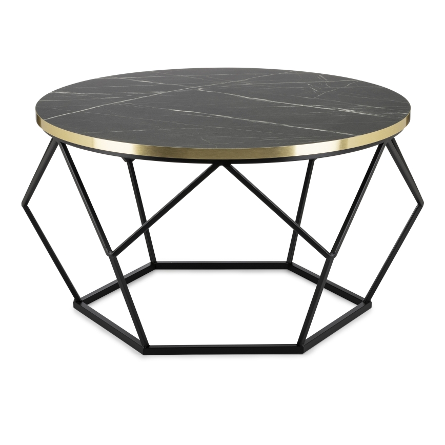 Sofabord DIAMOND 40x70 cm sort/guldfarvet