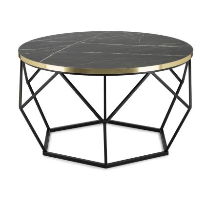 Sofabord DIAMOND 40x70 cm sort/guldfarvet