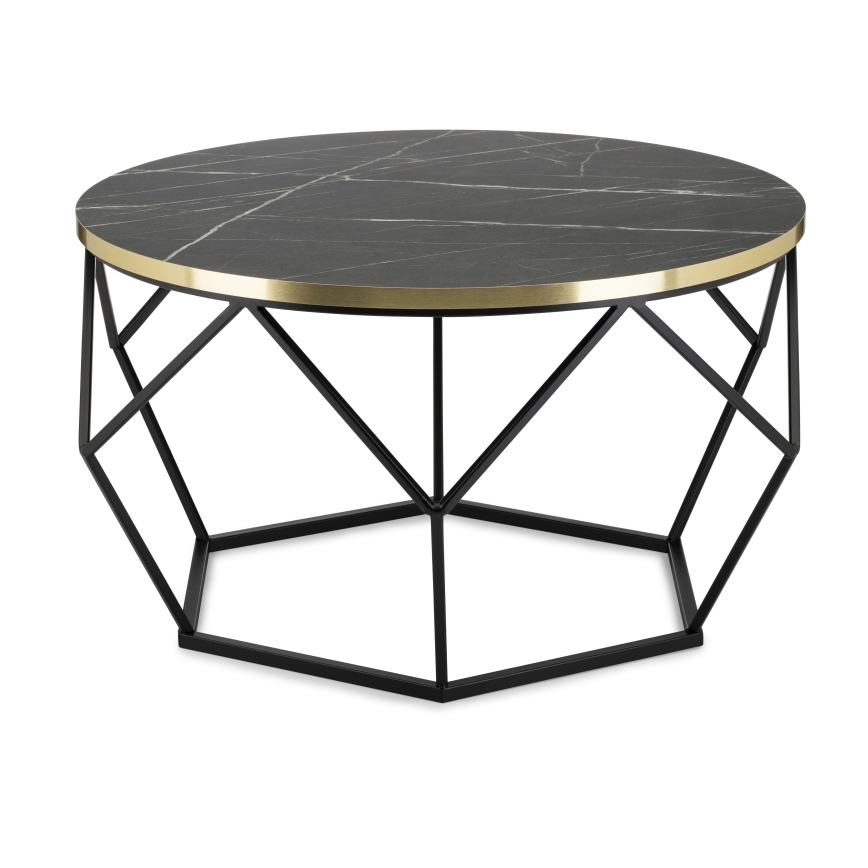 Sofabord DIAMOND 40x70 cm sort/guldfarvet
