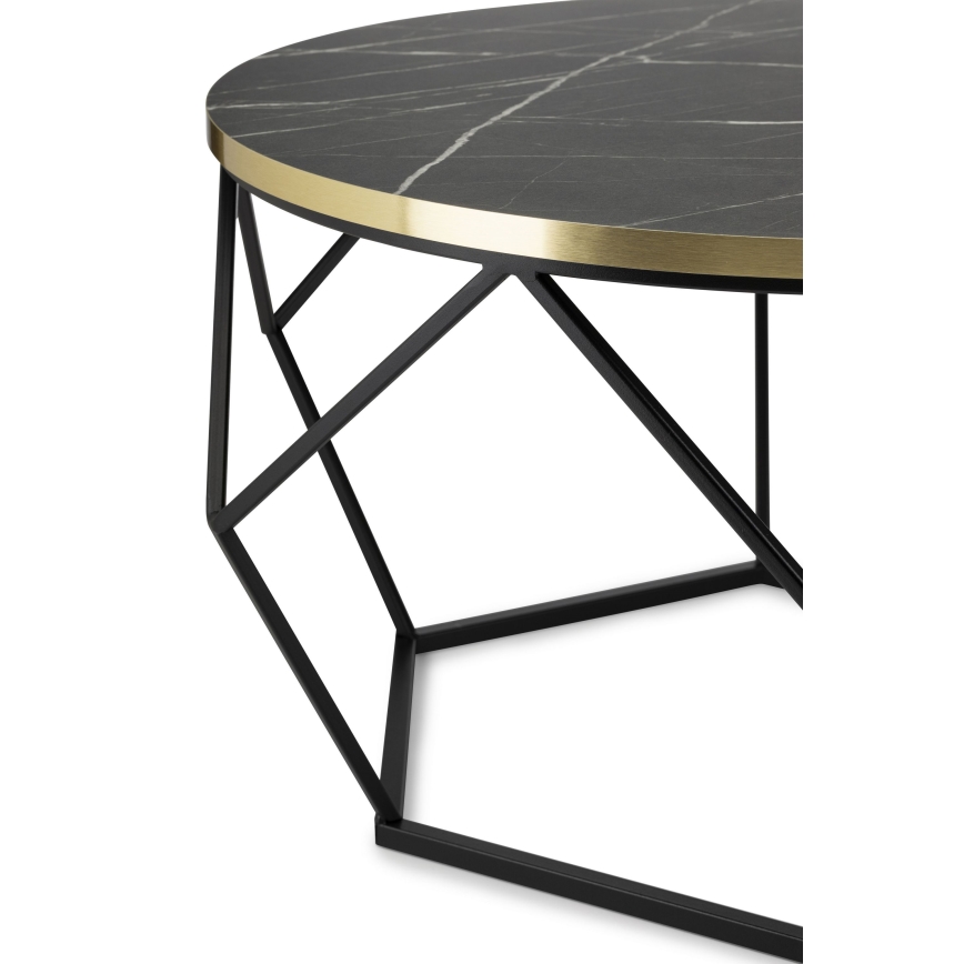 Sofabord DIAMOND 40x70 cm sort/guldfarvet