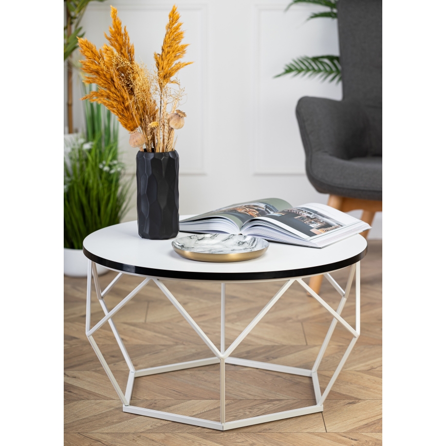 Sofabord DIAMOND 40x70 cm sort/hvid