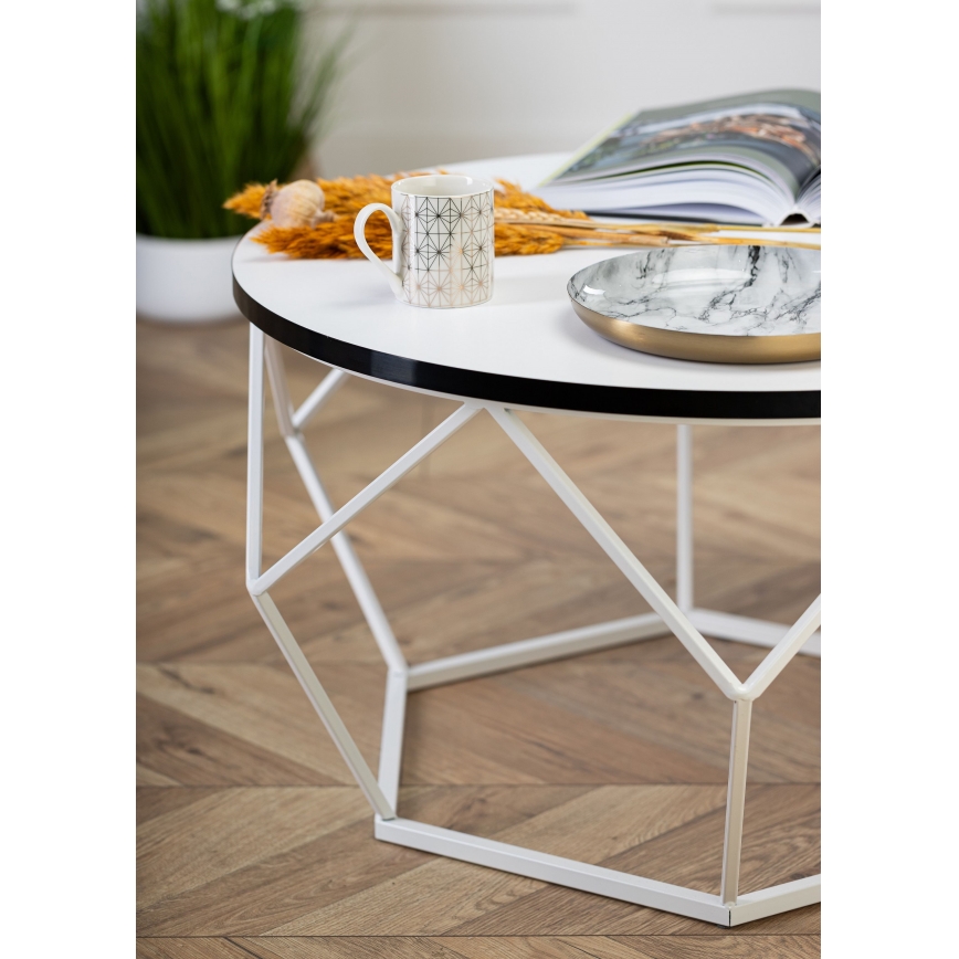 Sofabord DIAMOND 40x70 cm sort/hvid