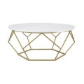 Sofabord DIAMOND 41,5x90 cm guldfarvet/hvid