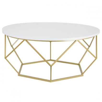 Sofabord DIAMOND 41,5x90 cm guldfarvet/hvid