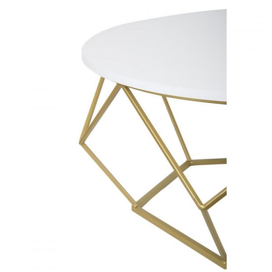 Sofabord DIAMOND 41,5x90 cm guldfarvet/hvid