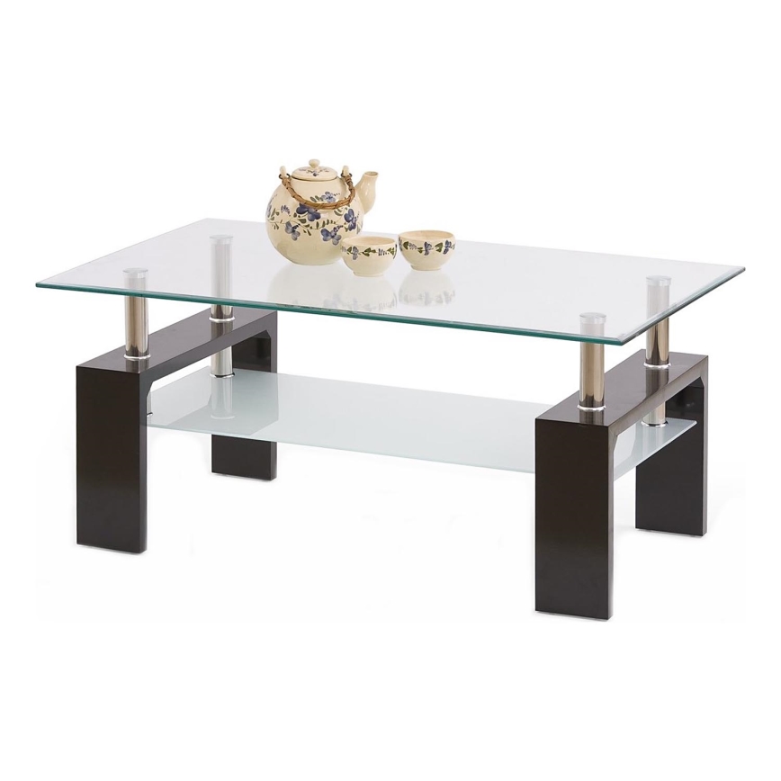 Sofabord DIANA 45x100 cm wenge/transparent