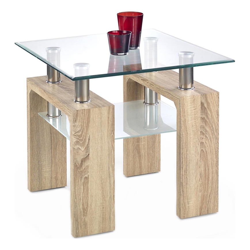 Sofabord DIANA 55x60 cm eg sonoma/transparent