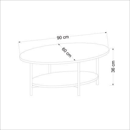 Sofabord ELIS 36x90 cm eg/hvid
