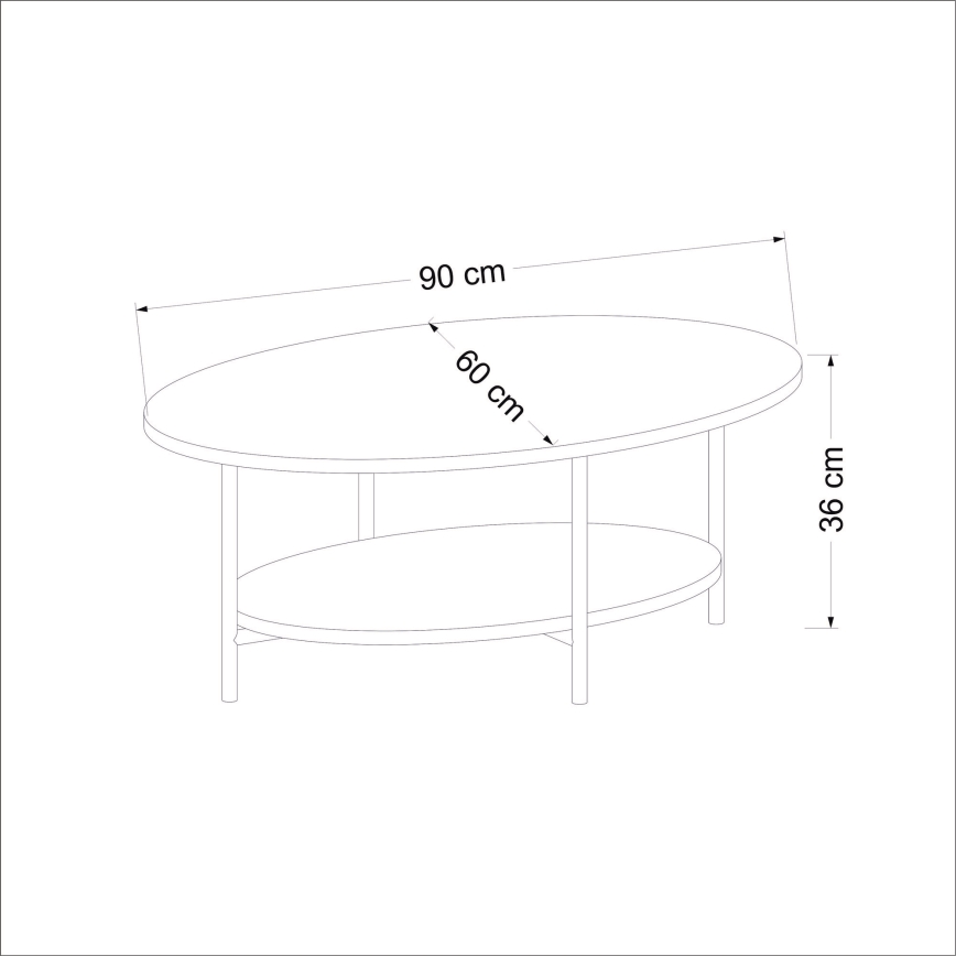Sofabord ELIS 36x90 cm eg/hvid