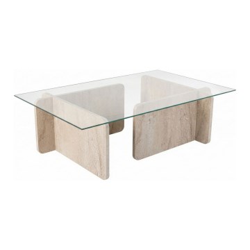 Sofabord ESCAPE 105x65 cm beige/gennemsigtig