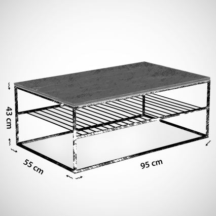 Sofabord ETNA 43x95 cm sort