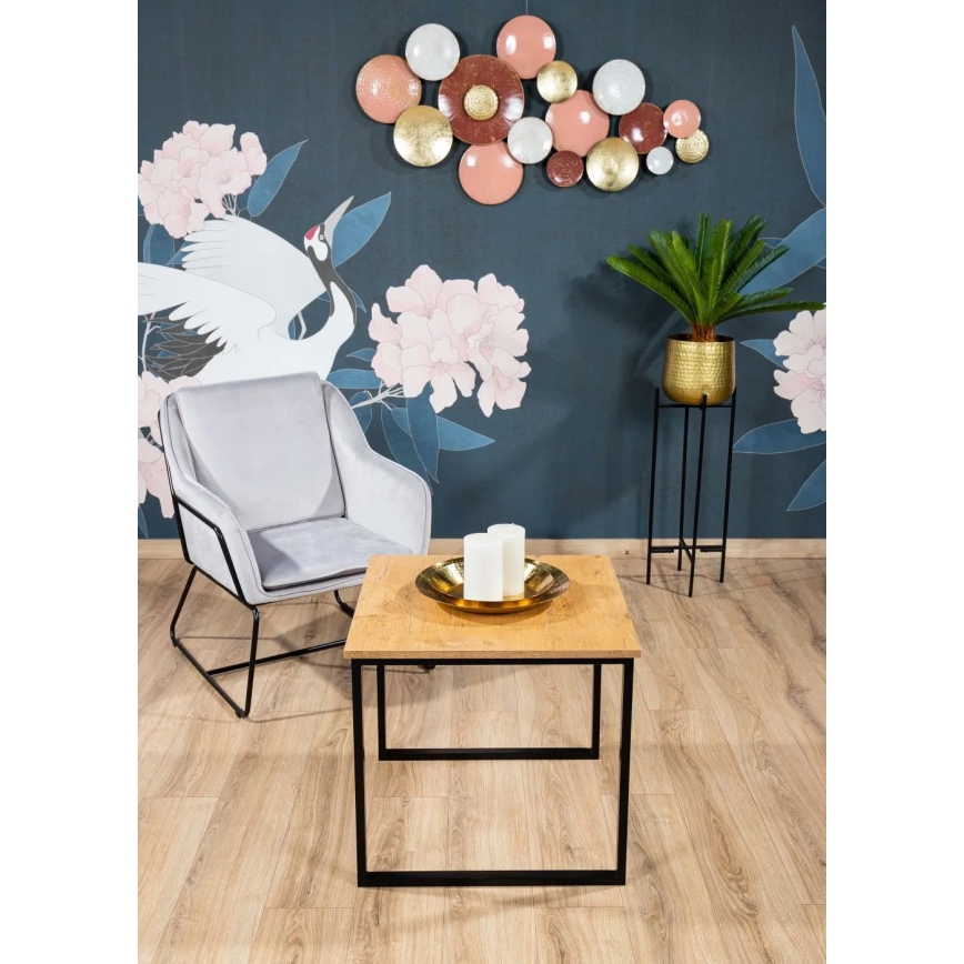 Sofabord EVEN 55x60 cm sort/brun