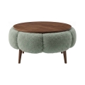 Sofabord FELPO Ø 60 cm grøn/valnød