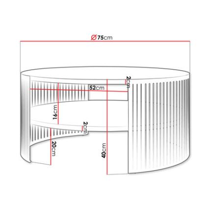 Sofabord FIKOLI 40x75 cm sort/gylden eg