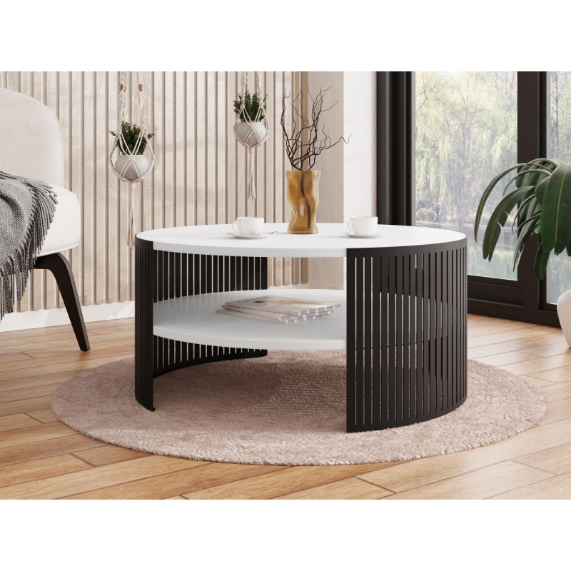 Sofabord FIKOLI 40x75 cm sort/hvid