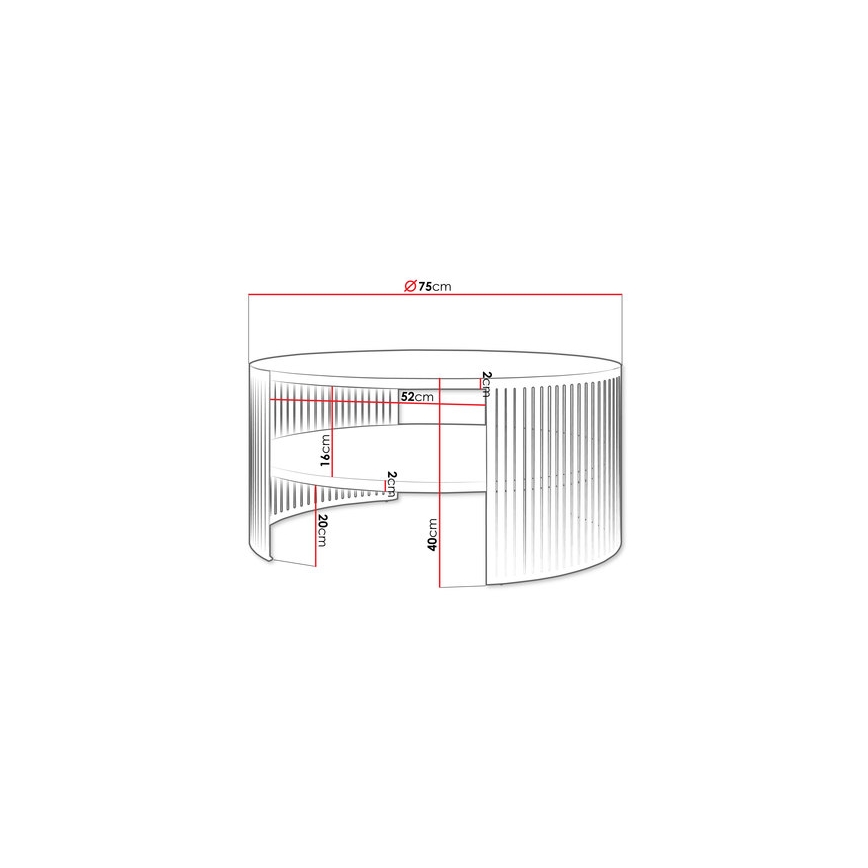 Sofabord FIKOLI 40x75 cm sort/hvid