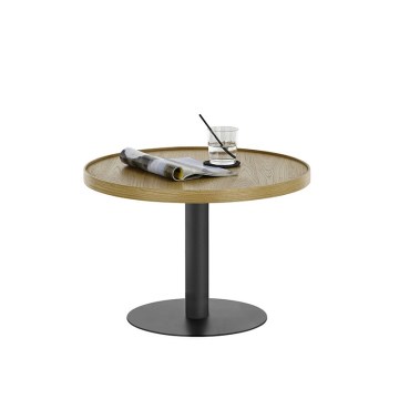 Sofabord FOCUS Ø 60 cm egetræ/sort