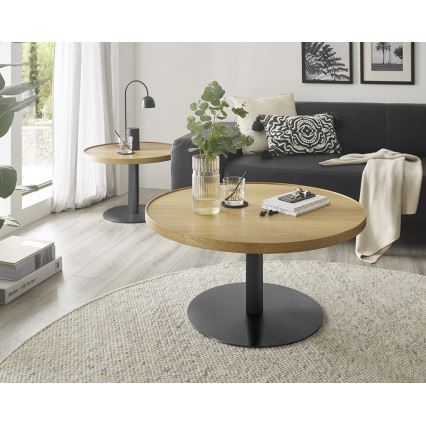 Sofabord FOCUS Ø 60 cm egetræ/sort