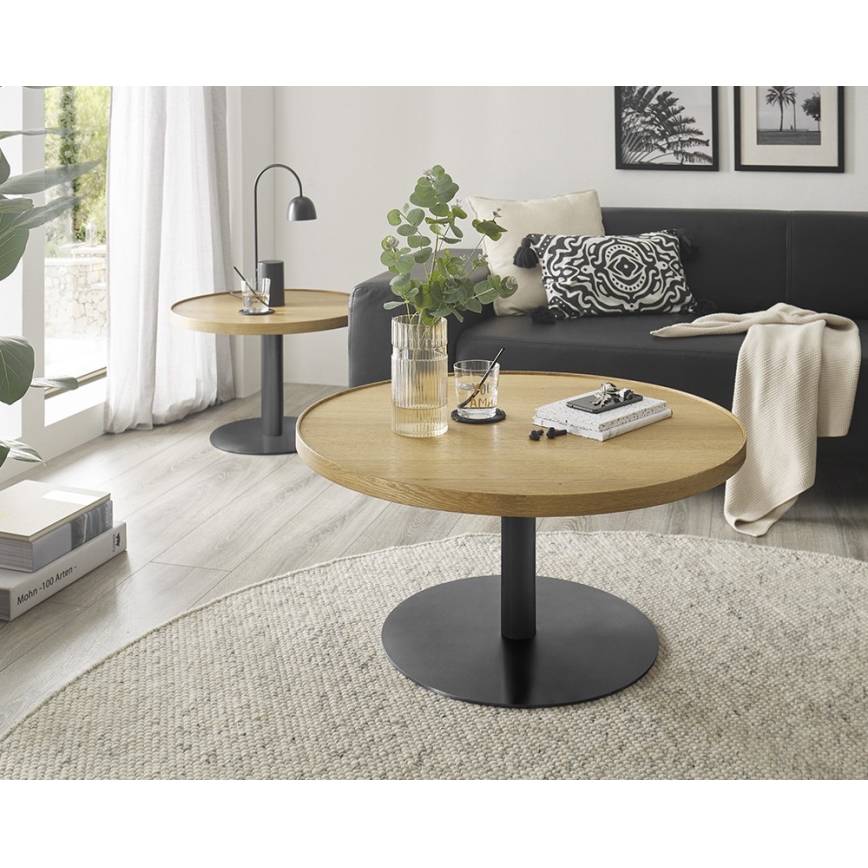 Sofabord FOCUS Ø 60 cm egetræ/sort