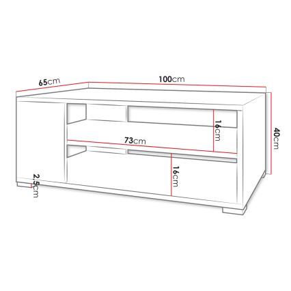 Sofabord GIMREN 100x40 cm hvid