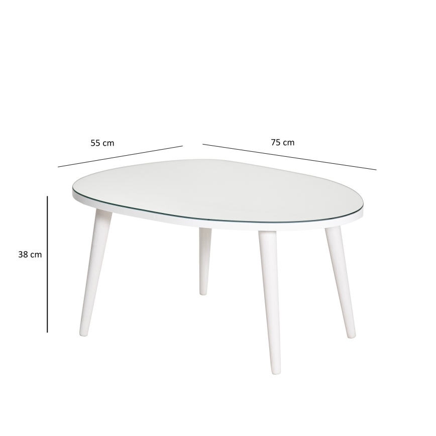 Sofabord GUSTO 38x75 cm hvid