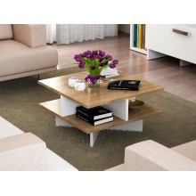 Sofabord HAMTON 31,2x60 cm brun/hvid