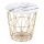 Sofabord HARISSA 41x42 cm guldfarvet/hvid marmordekor