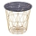 Sofabord HARISSA 41x42 cm guldfarvet/sort marmordekor