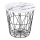 Sofabord HARISSA 41x42 cm sort/hvid marmordekor