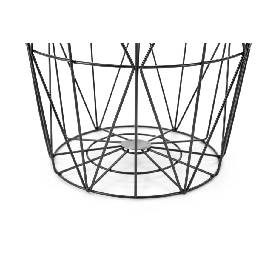 Sofabord HARISSA 41x42 cm sort/hvid marmordekor