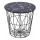 Sofabord HARISSA 41x42 cm sort/sort marmordekor