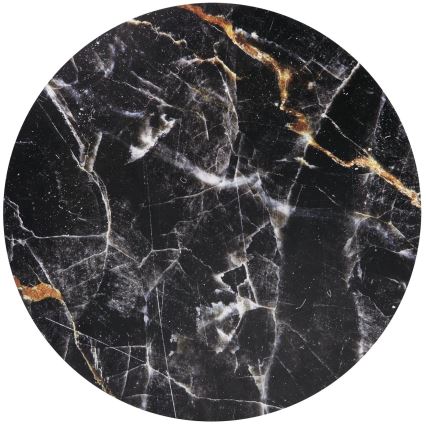 Sofabord HARISSA 41x42 cm sort/sort marmordekor