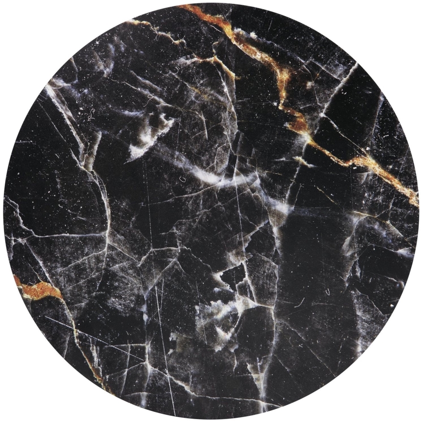 Sofabord HARISSA 41x42 cm sort/sort marmordekor