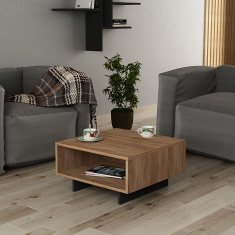 Sofabord HOLA 32x60 cm brun/sort