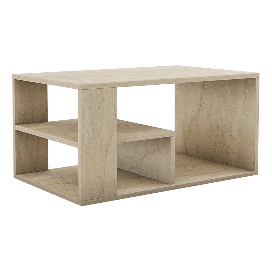 Sofabord JELIO, marmorlook, beige