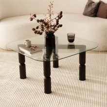 Sofabord KEI 40x80 cm brun/transparent
