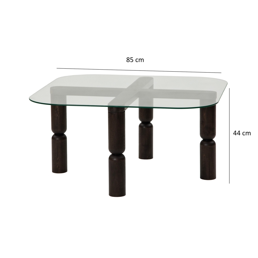 Sofabord KEI 40x80 cm brun/transparent