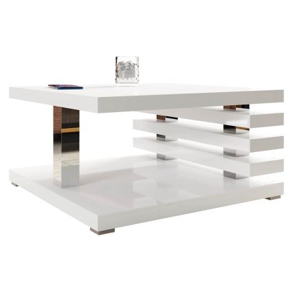 Sofabord KYOTO 31x60 cm skinnende hvid
