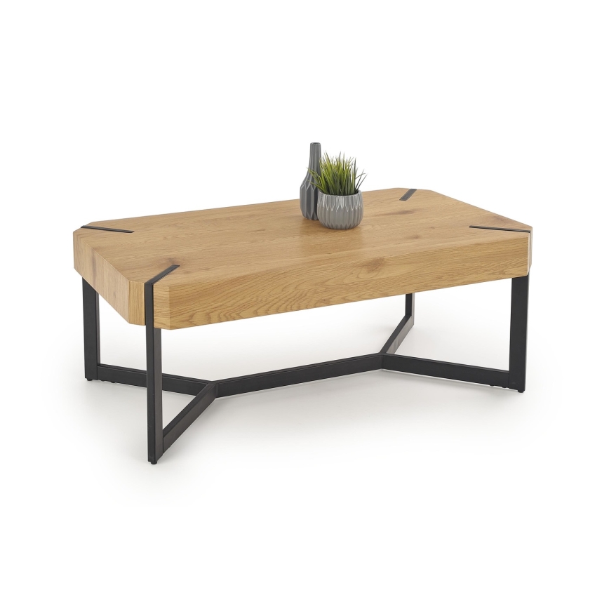 Sofabord LAVIDA 43x110 cm gylden eg/sort