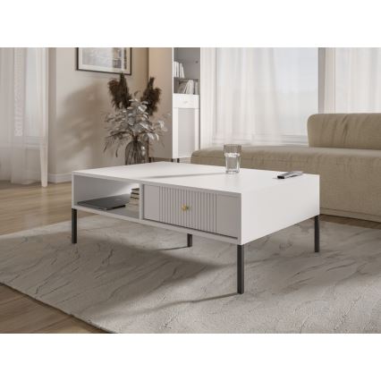 Sofabord LUE 104x68 cm hvid/sort