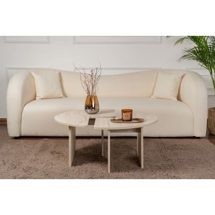 Sofabord LUVIA, marmorlook, beige