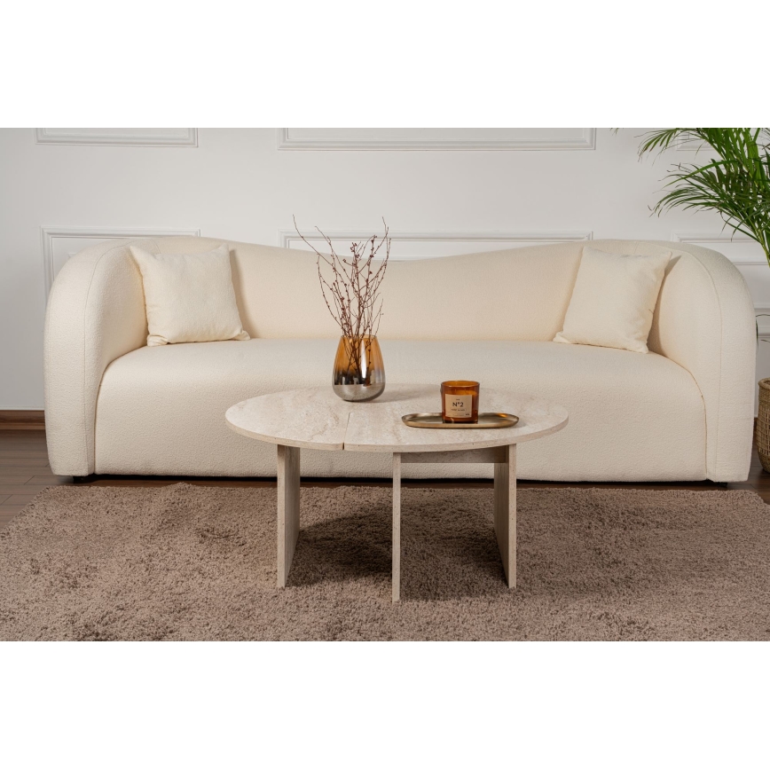 Sofabord LUVIA, marmorlook, beige