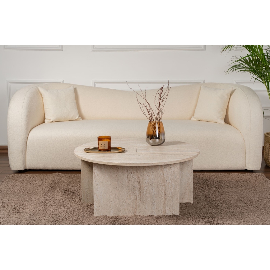 Sofabord LUVIA, marmorlook, beige