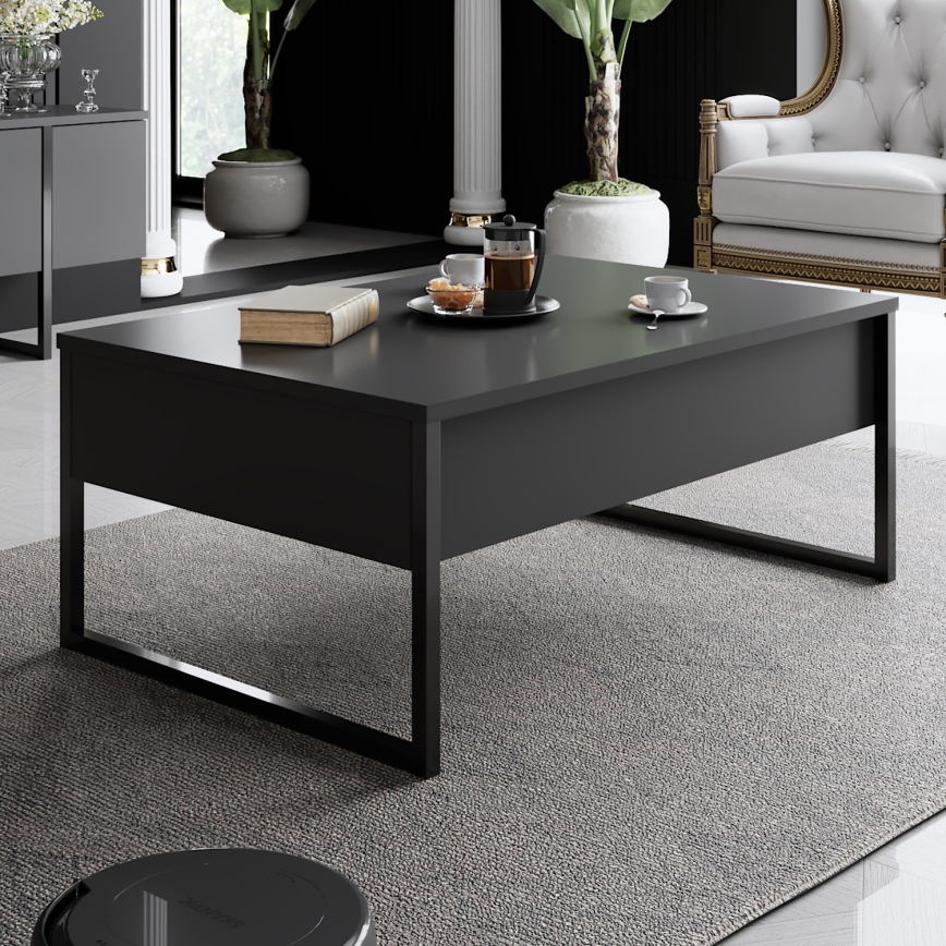 Sofabord LUXE 40x90 cm antracit/sort