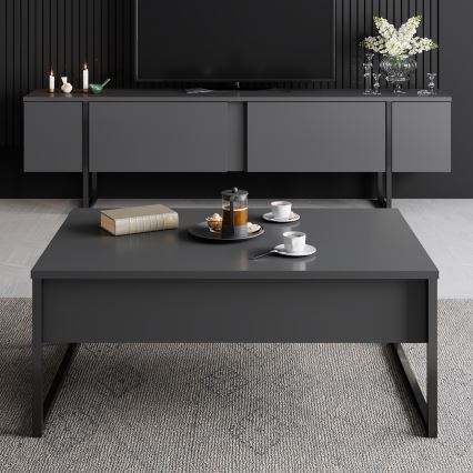 Sofabord LUXE 40x90 cm antracit/sort