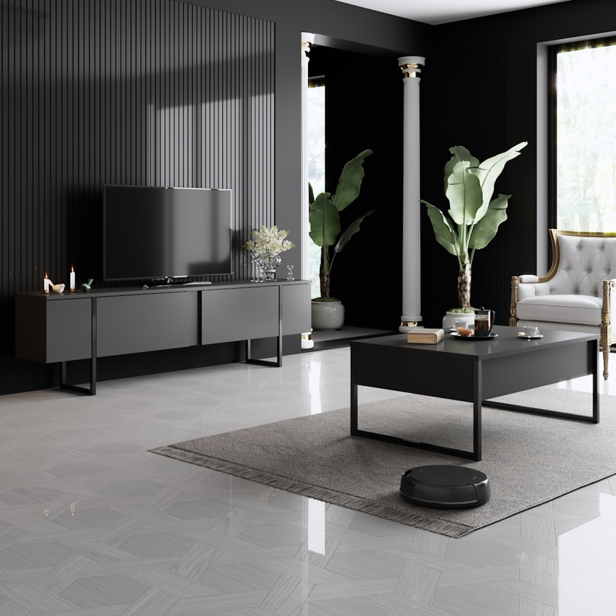 Sofabord LUXE 40x90 cm antracit/sort
