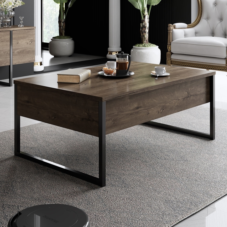 Sofabord LUXE 40x90 cm valnød/sort
