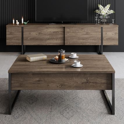 Sofabord LUXE 40x90 cm valnød/sort