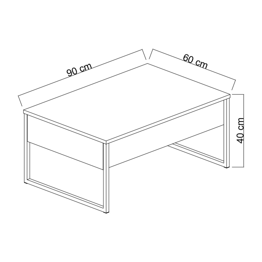 Sofabord LUXE 40x90 cm valnød/sort